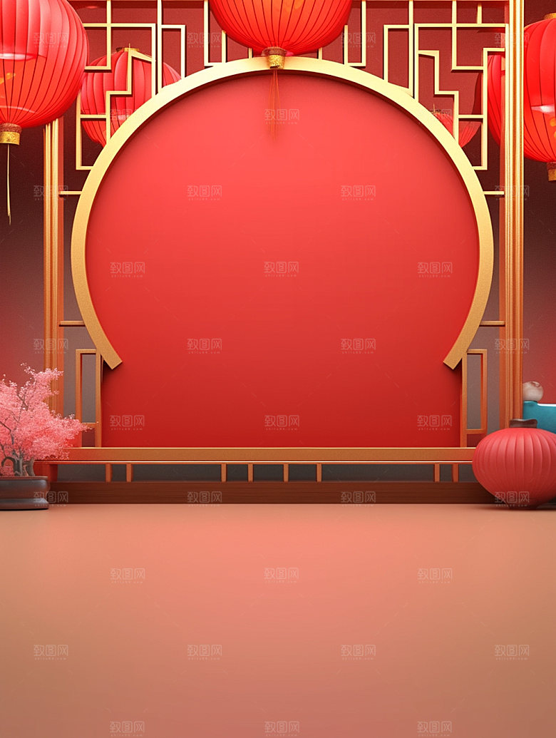 新春弹窗红色背景图