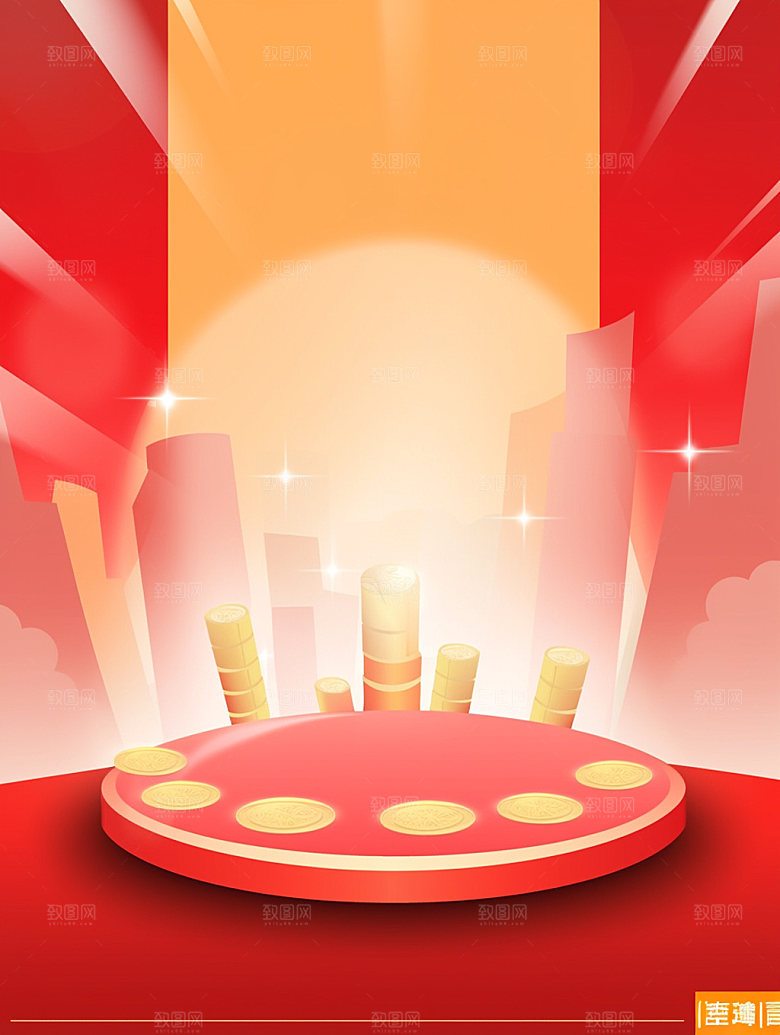 新春红色中国年背景图
