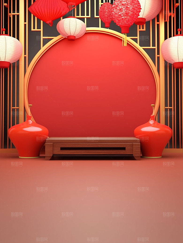新春中国年福利背景图