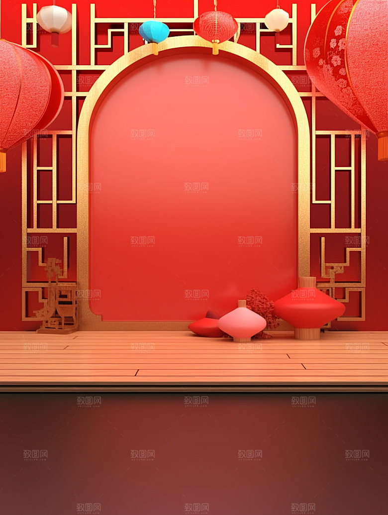新春弹窗福利背景图