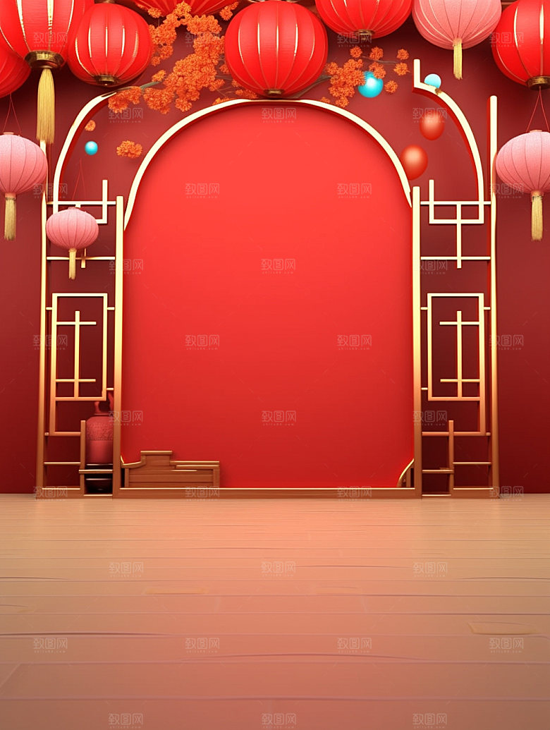新春新年红色背景图