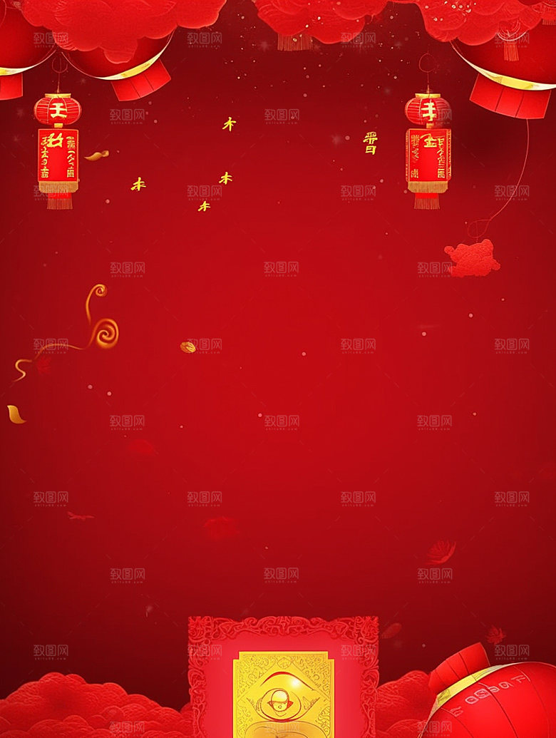 新春UI元素促销背景图