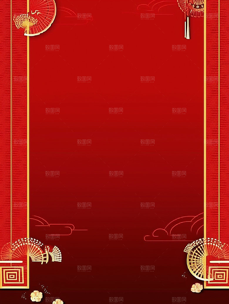 新春红色春节背景图