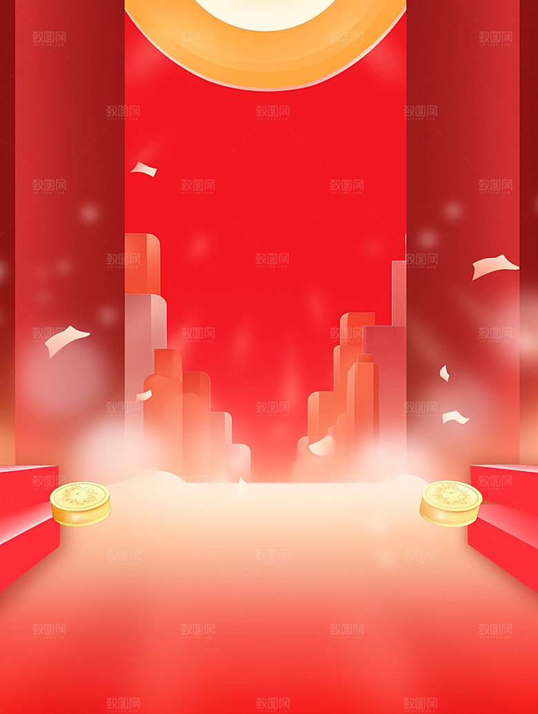 新春红色春节背景图