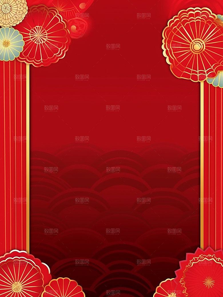新春红色中国年背景图