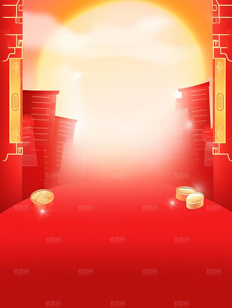 新春UI元素喜庆背景图