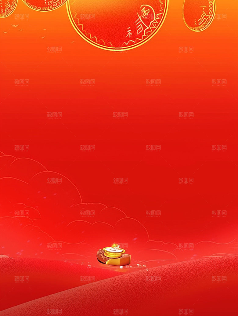 新春中国年UI元素背景图