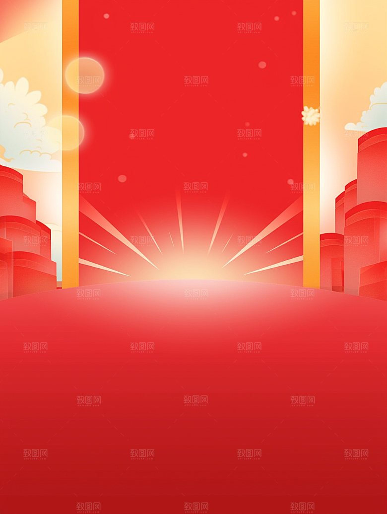 新春红色中国年背景图