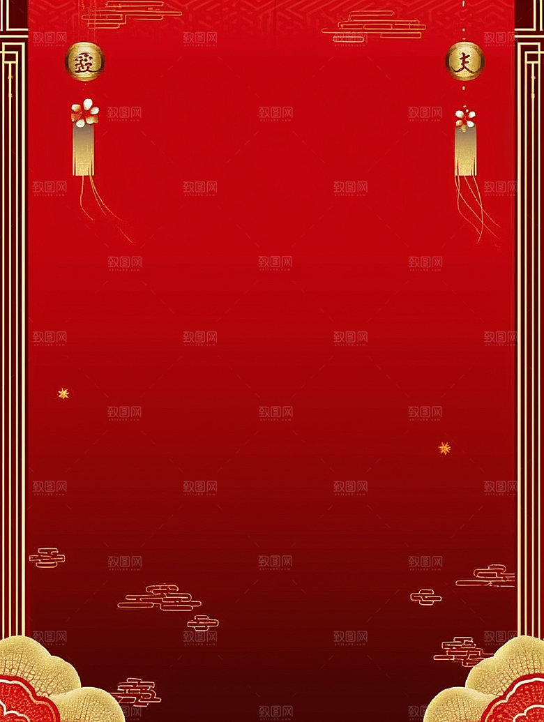 新春红色新年背景图