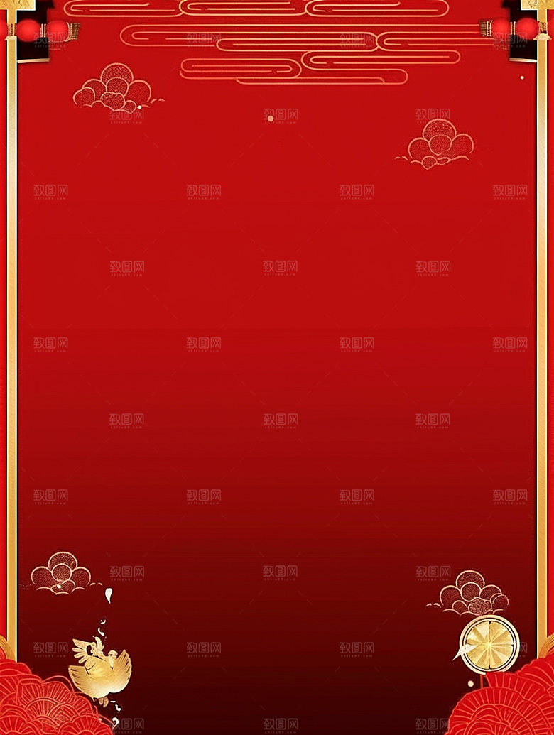 新春福利红色背景图