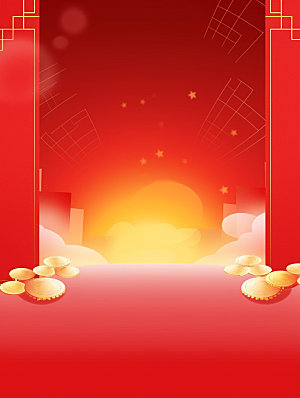 新春红色中国年背景图