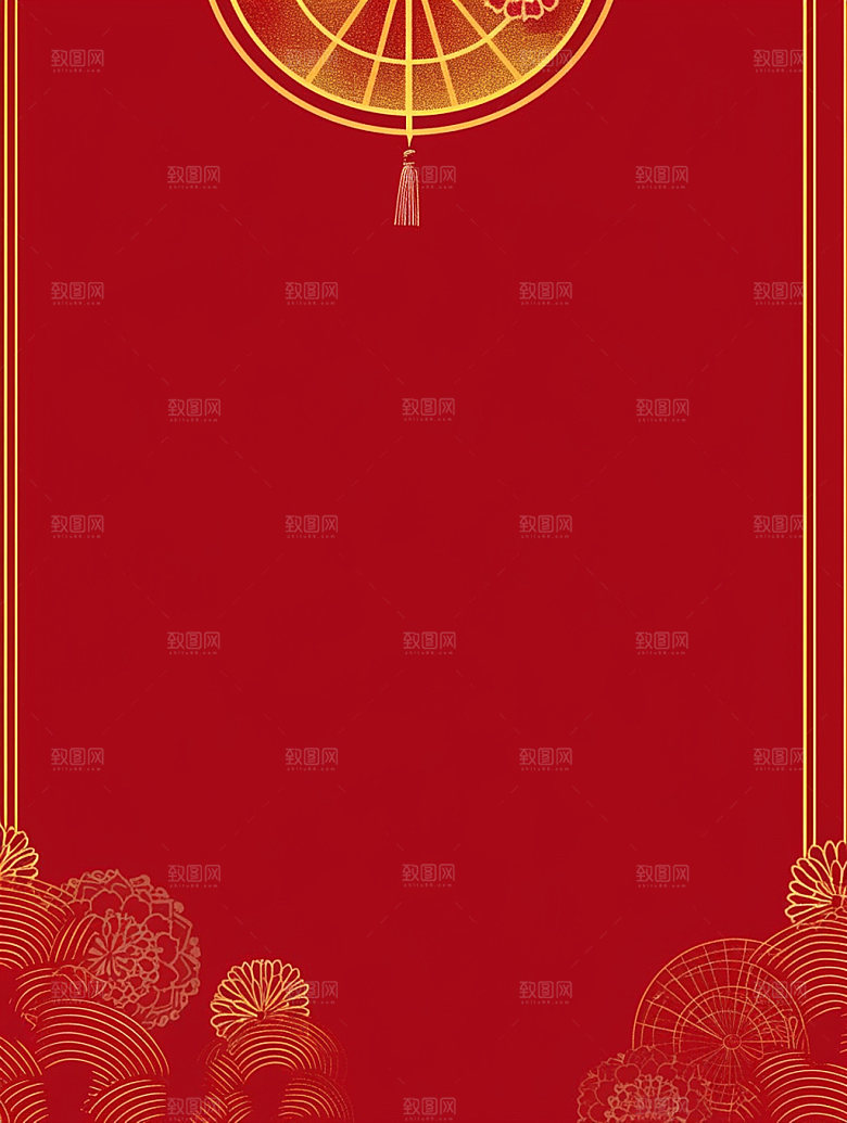 新春春节红色背景图