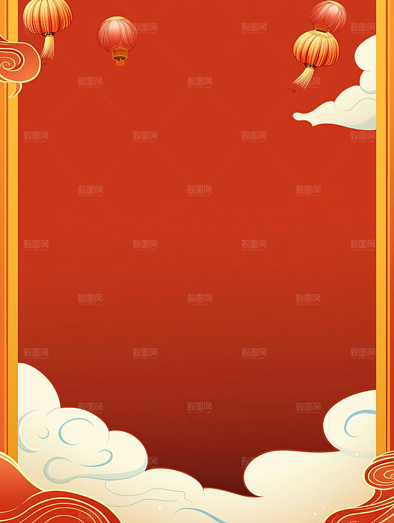 新春UI元素弹窗背景图