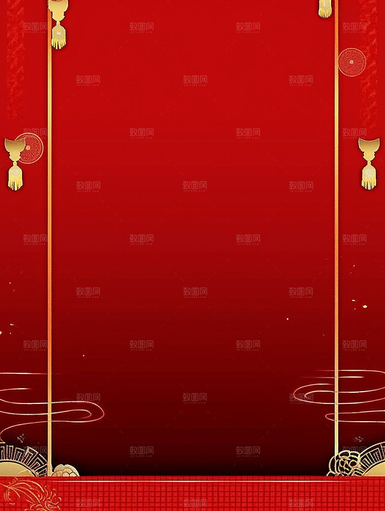 新春红色弹窗背景图