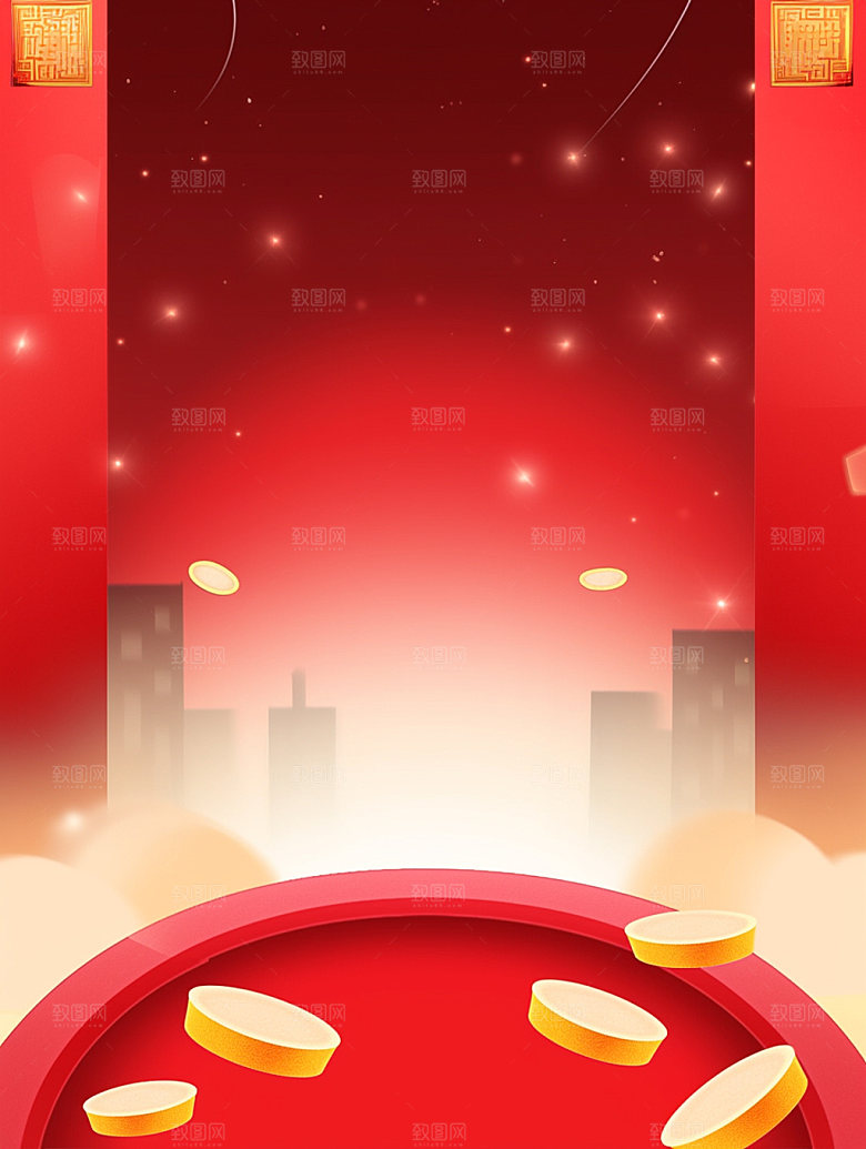 新春弹窗红色背景图