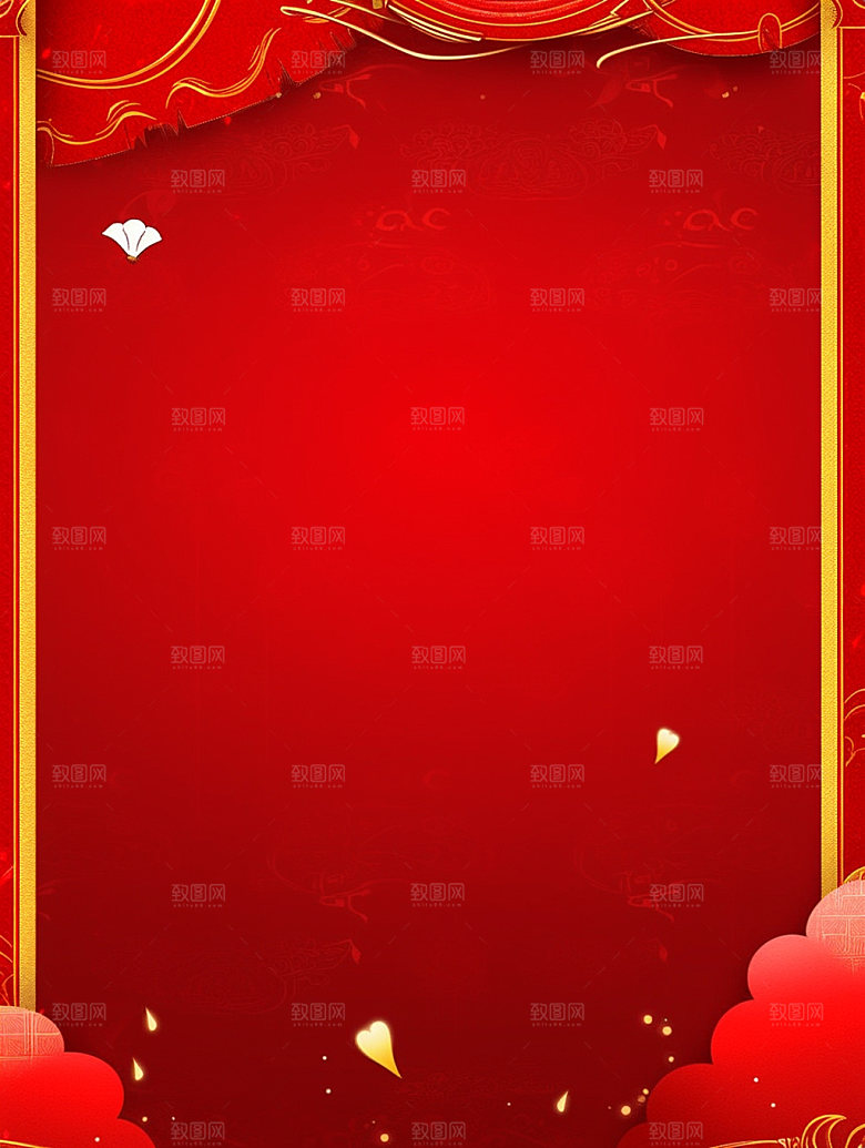 新春红色促销背景图