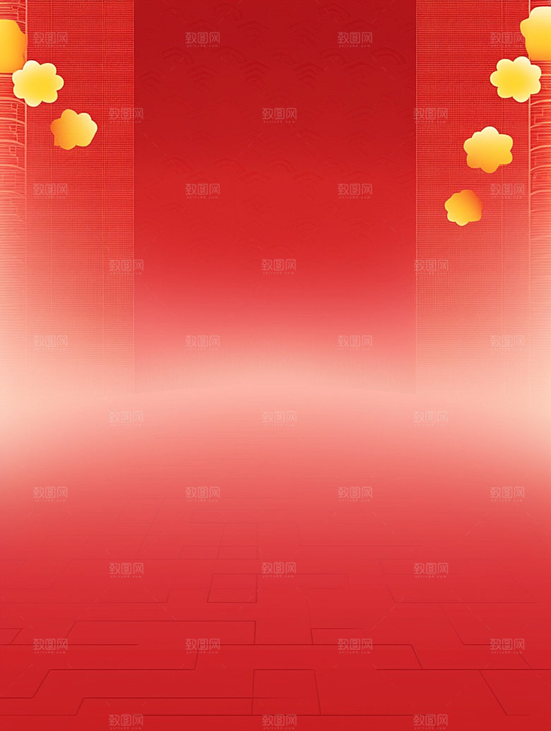 新春促销红色背景图