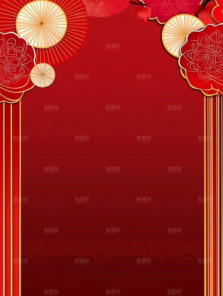 新春春节红色背景图