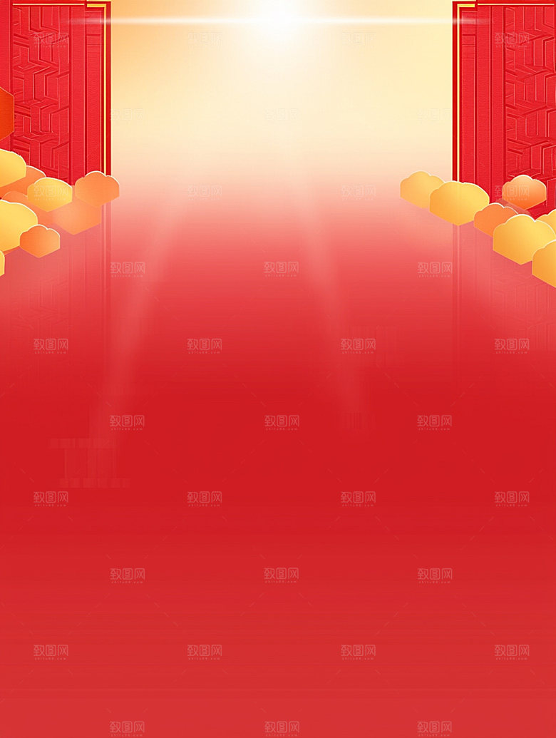 新春喜庆UI元素背景图