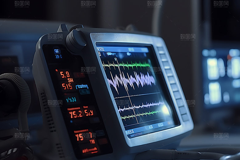 心电图临床医疗诊断效果图