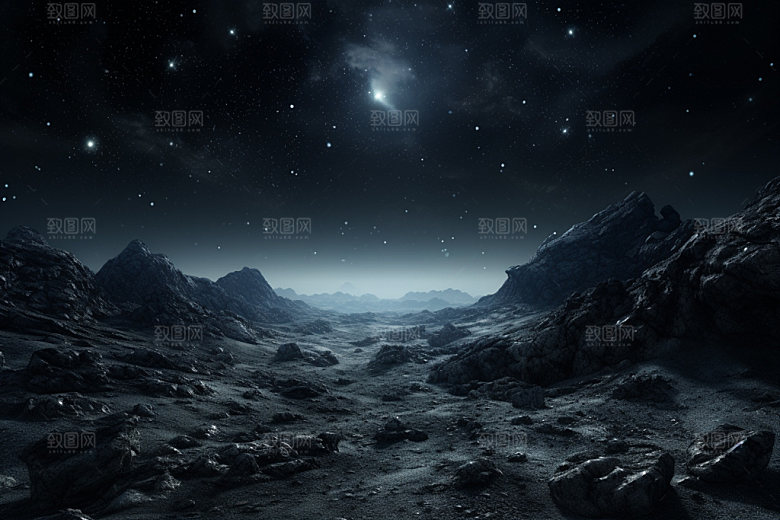 星空夜晚高清摄影图