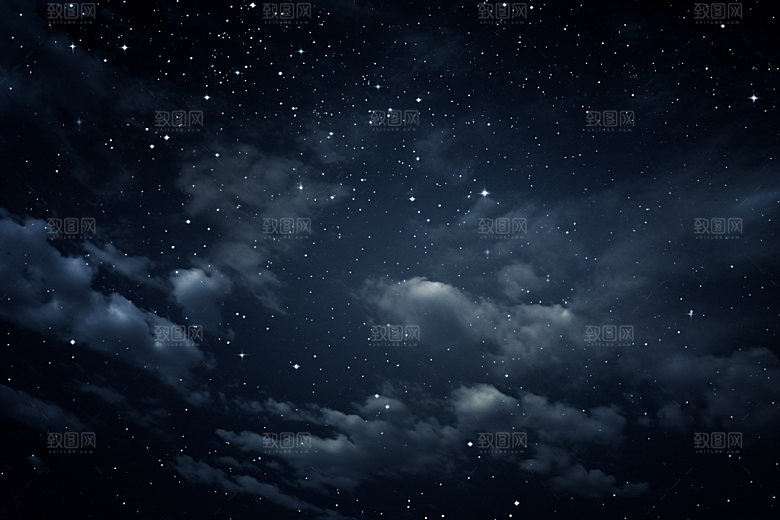 星空夜晚风景摄影图
