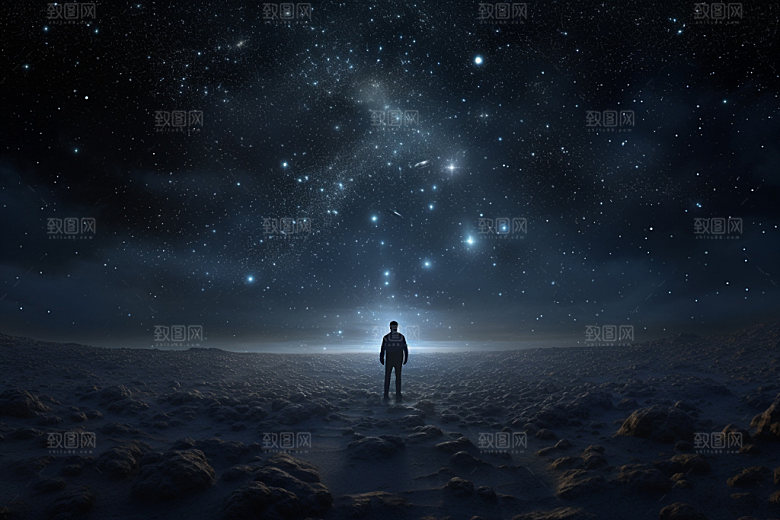 星空夜空夜晚摄影图