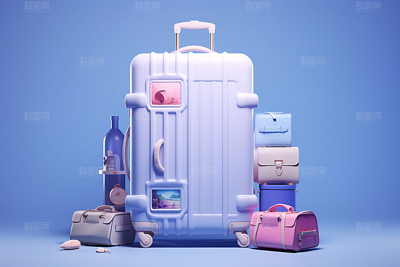 行李箱商品箱包效果图