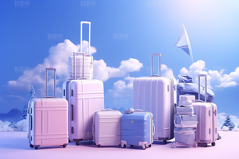 行李箱商品箱包效果图
