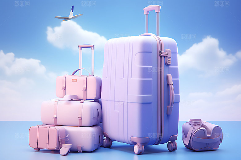 行李箱拖箱旅行箱效果图