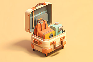 行李箱产品模型效果图