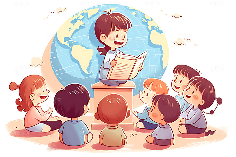 儿童兴趣班学习课外班插画