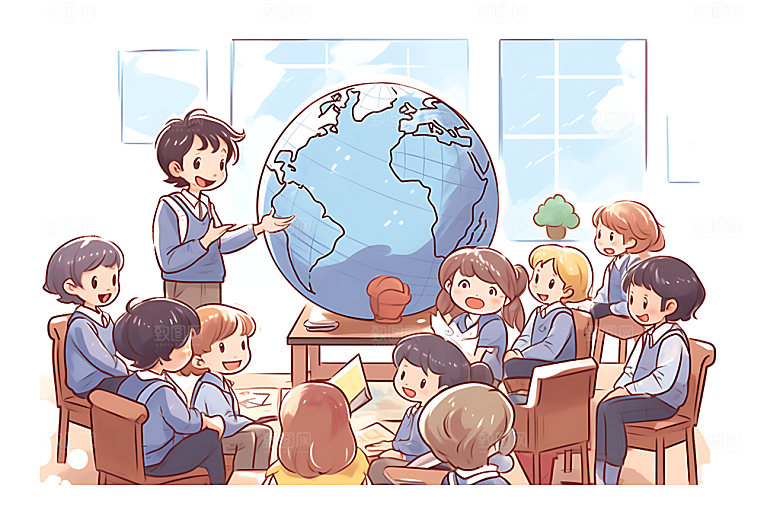 儿童兴趣班学习培训班插画
