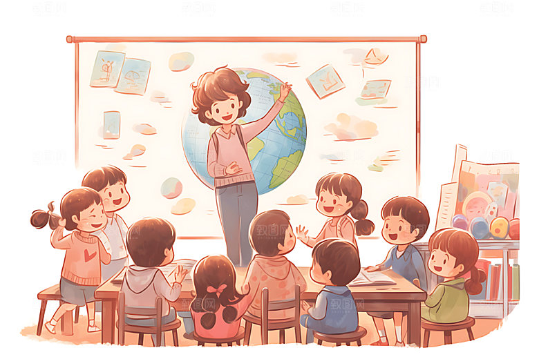 儿童兴趣班课外班培训班插画