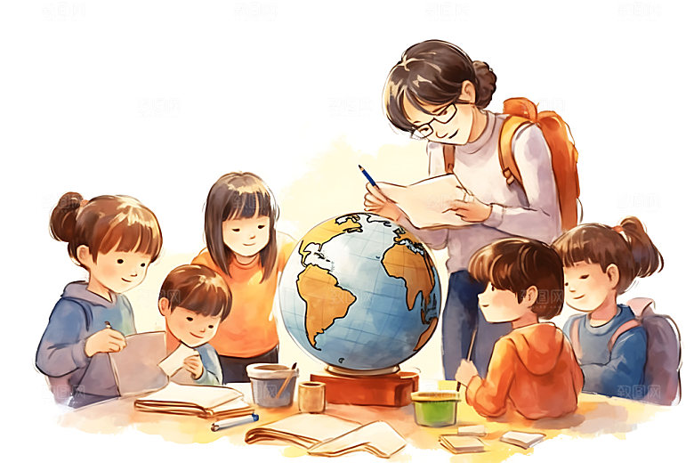 儿童兴趣班夏令营学习插画