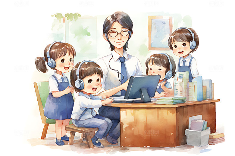 儿童兴趣班辅导班培训班插画