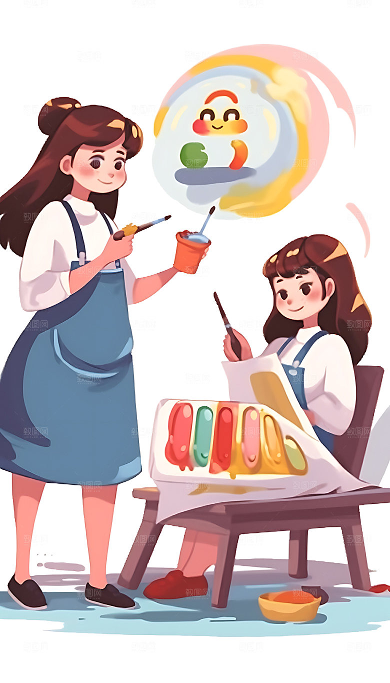 儿童兴趣班夏令营辅导班插画