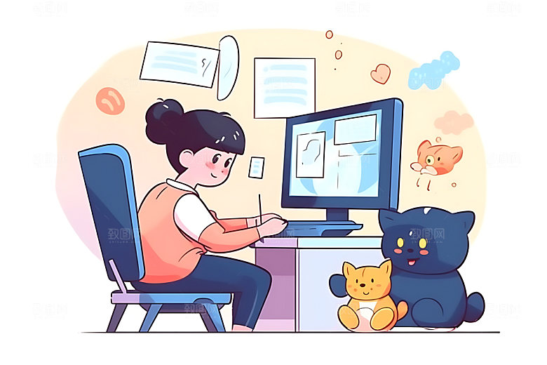 儿童兴趣班课外班夏令营插画