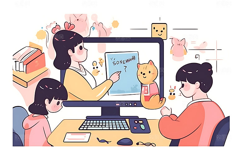 儿童兴趣班艺术培训辅导班插画