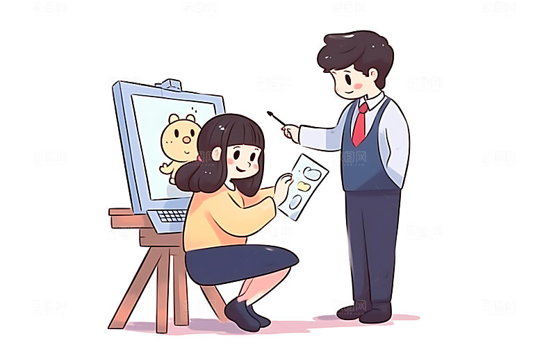 儿童兴趣班学习课外班插画