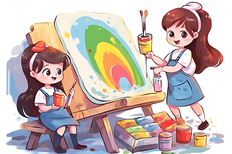 儿童兴趣班艺术培训辅导班插画