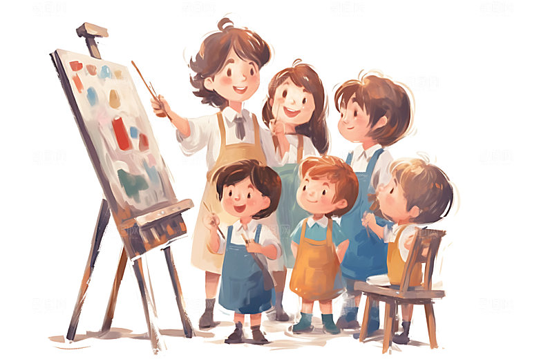 儿童兴趣班辅导班学习插画