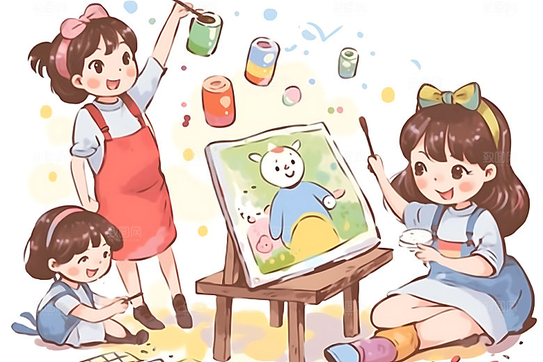 儿童兴趣班辅导班培训班插画