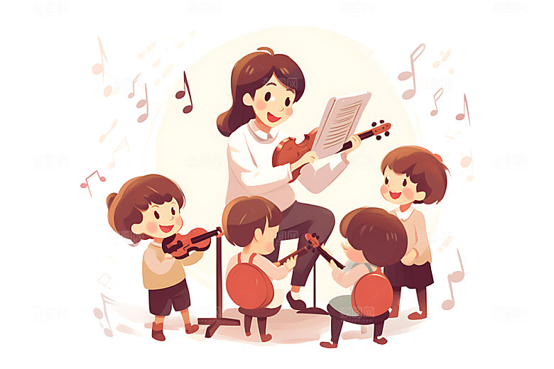 儿童兴趣班艺术培训夏令营插画