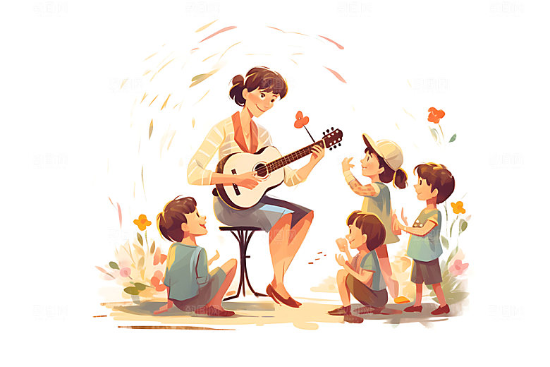 儿童兴趣班学习培训班插画