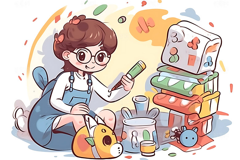 儿童兴趣班辅导班夏令营插画