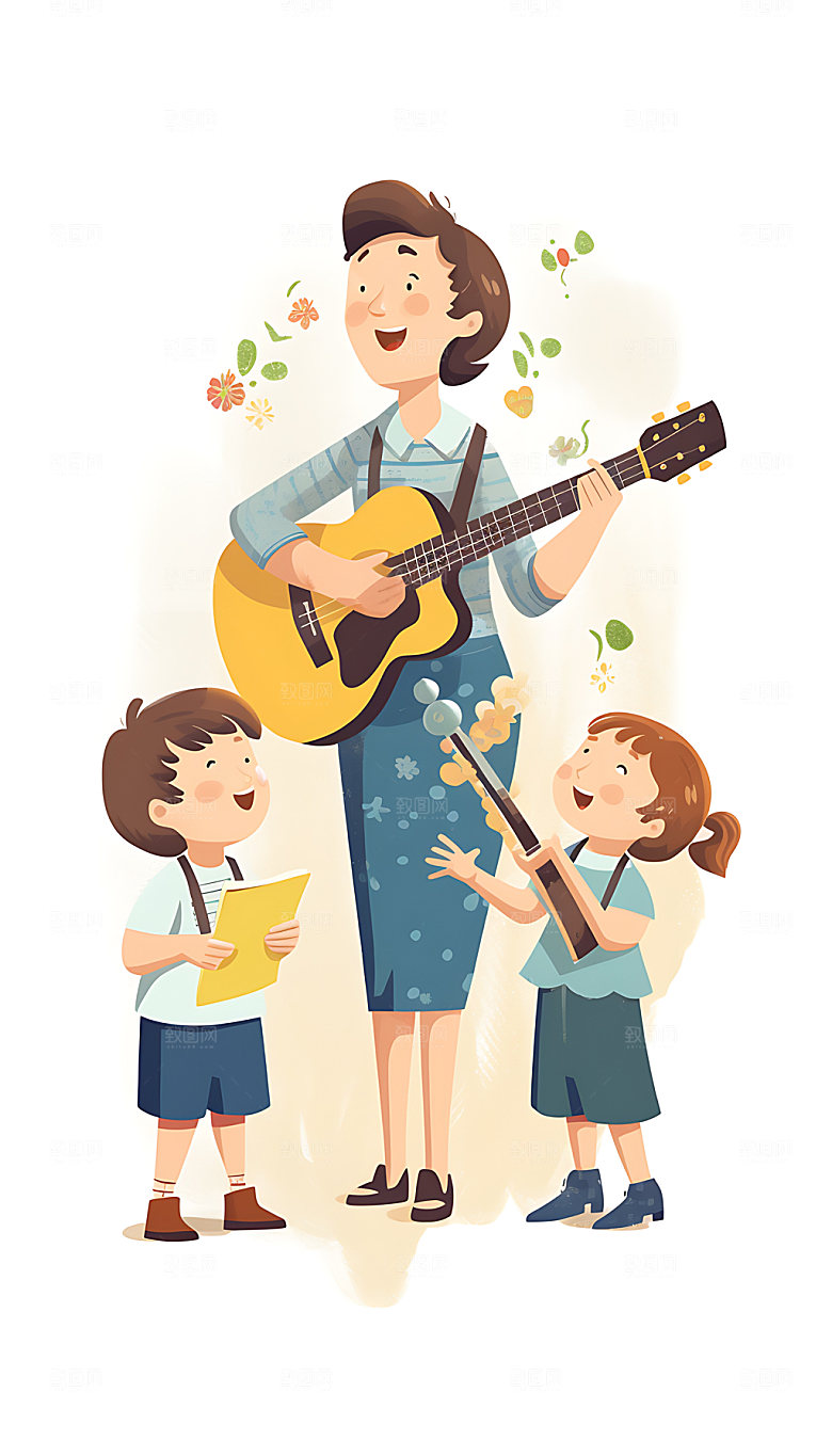 儿童兴趣班课外班学习插画