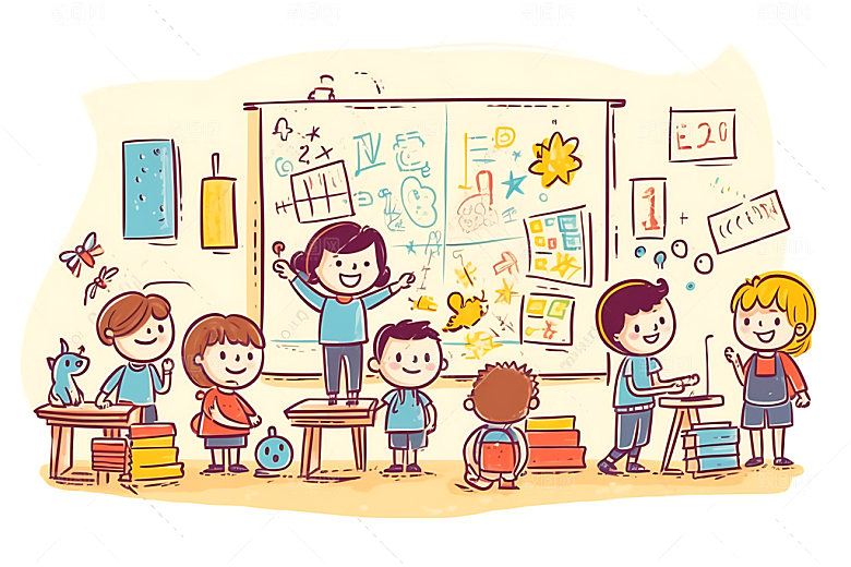 儿童兴趣班夏令营艺术培训插画