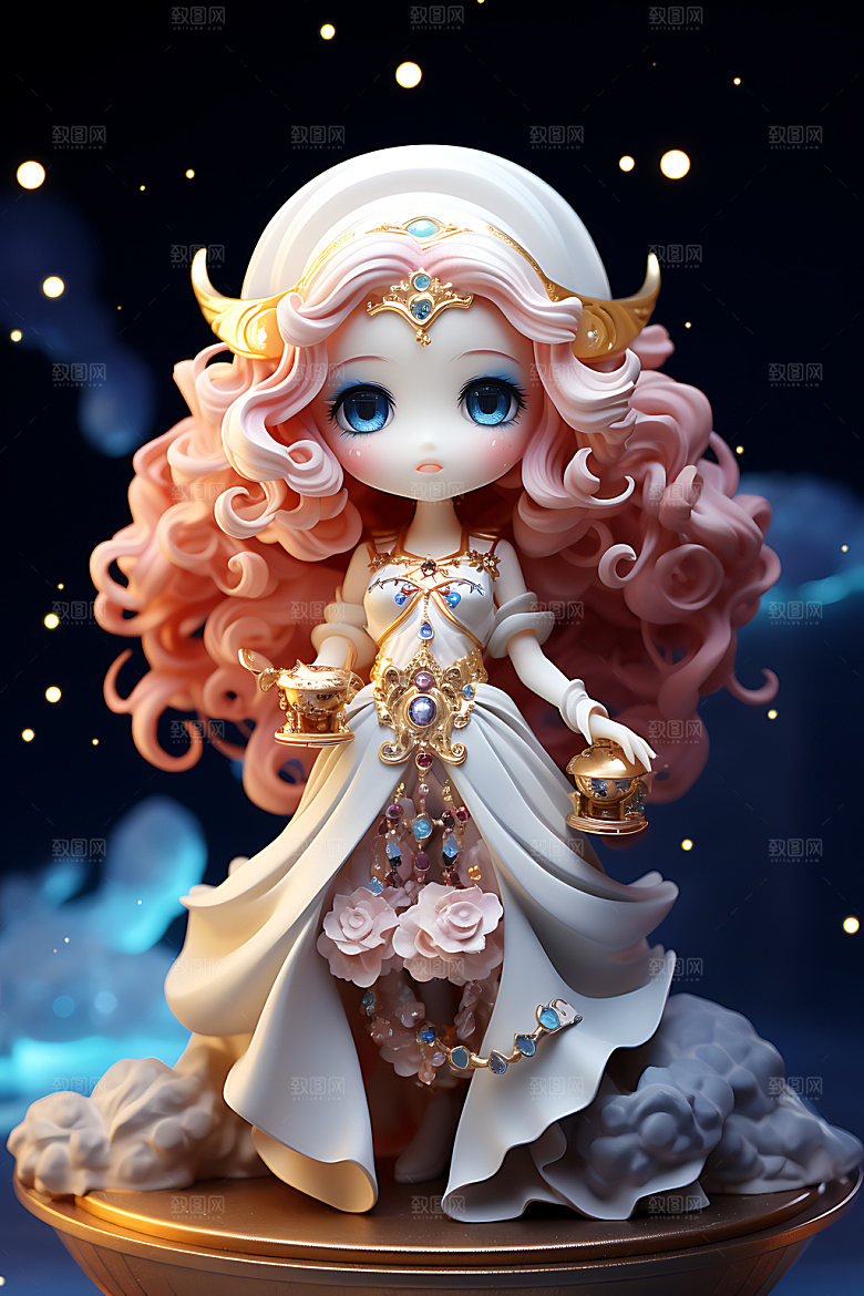 十二星座人物3D甜美模型