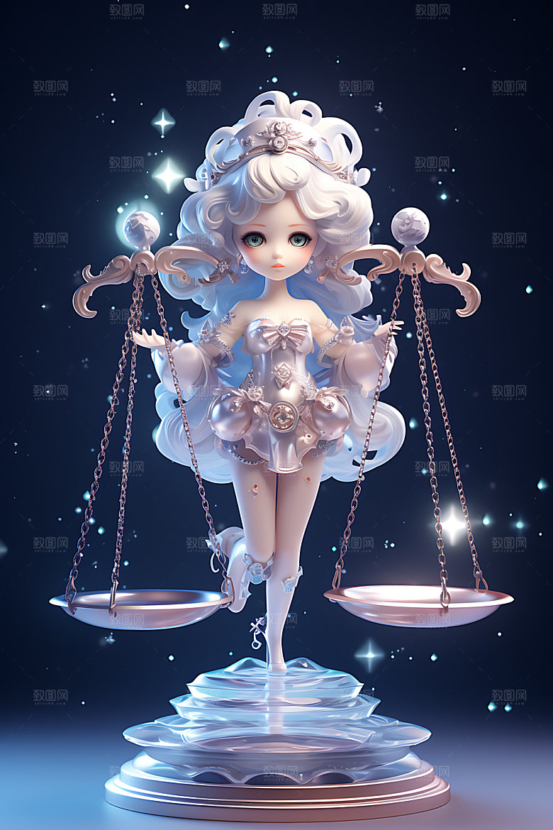 十二星座人物立体IP形象模型